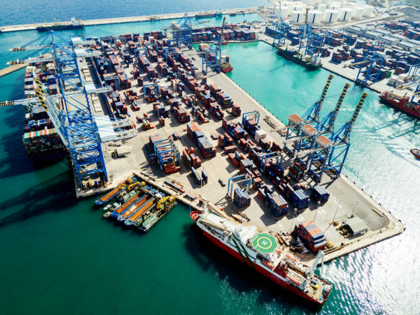 istock Commercial dock - industry and economic development after covid-19 lockdown 1301088449