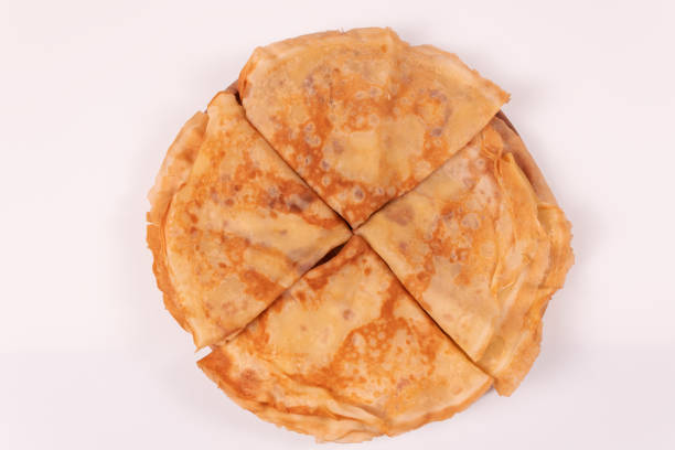 istock top view from afar on a circle of pancakes stacked in triangles 1301089446