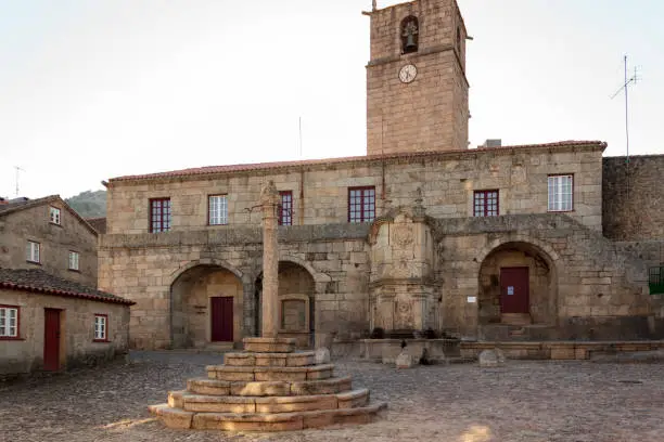 Photo of The old Town hall square in historic portuguese village of Castelo Novo