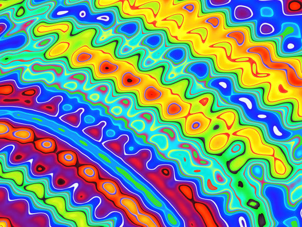 herz abstrakte regenbogen flüssigkeit muster fluidität explodierende konfetti bunte valentinstag psychedelischen hintergrund urlaub feine fraktale kunst - fluidity stock-fotos und bilder