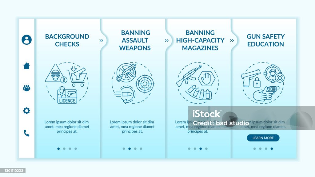 Template Gun Control Gun Control Onboarding Vector Template Stock Illustration - Download ...