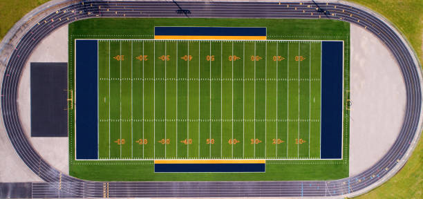 istock Drone Football Field and Track 1301111160