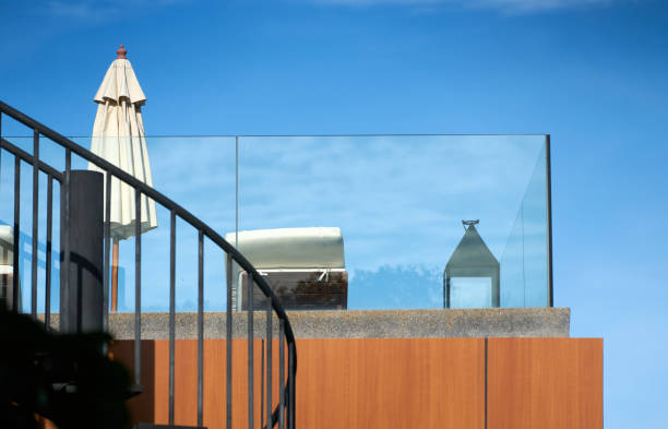 istock beach chair and umbrella on deck on sky background 1301114077