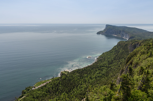 View from Mountain Summit of Forillon National Park, Gaspe Peninsula, Quebec, Canada