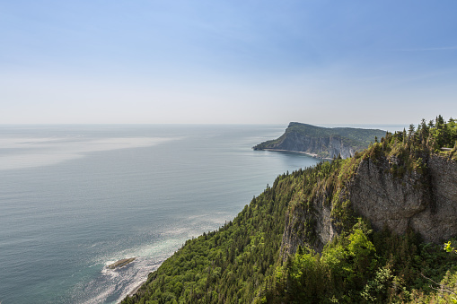 View from Mountain Summit of Forillon National Park, Gaspe Peninsula, Quebec, Canada