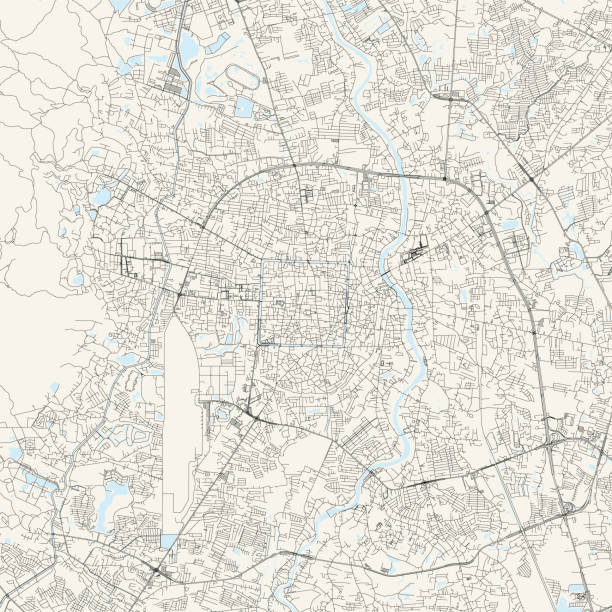chiang mai, tajlandia vector mapa - abstract asia backgrounds bangkok stock illustrations