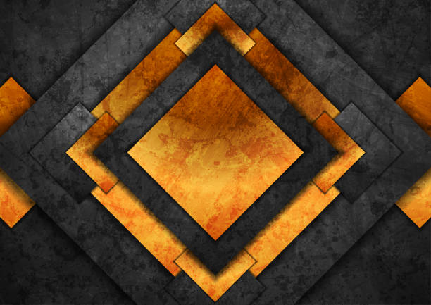 istock Luxury golden and black grunge geometric background 1301128766
