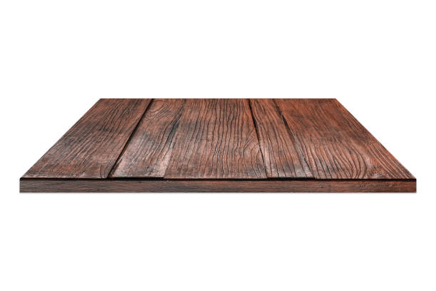 istock Brown Wood shelf isolated on white background with clipping path. 1301133321