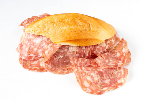 istock bun with italian salami 1301134047