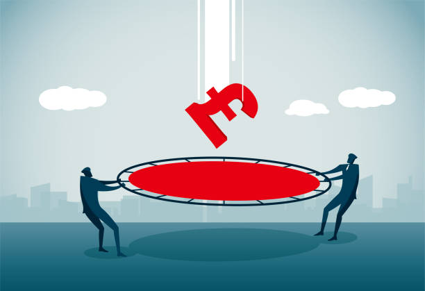 Rescue commercial illustrator british falling pounds stock illustrations