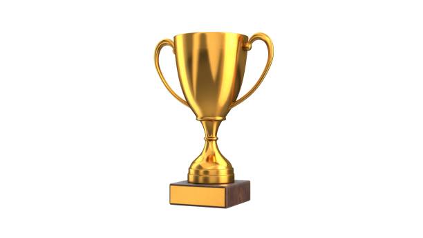 istock 3D render of Gold Trophy Cup isolated on white 1301138170