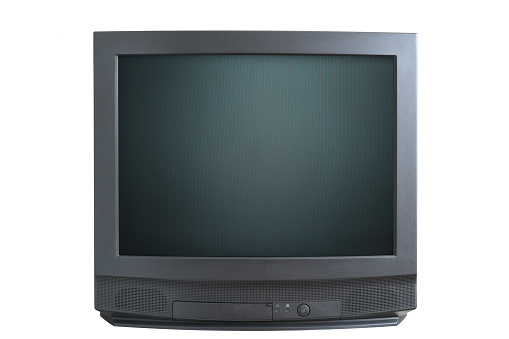 El viejo televisor en el aislado. Concepto de tecnología retro. photo