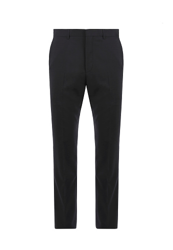 Black men's classic trousers on isolated background. Business trousers. Front view