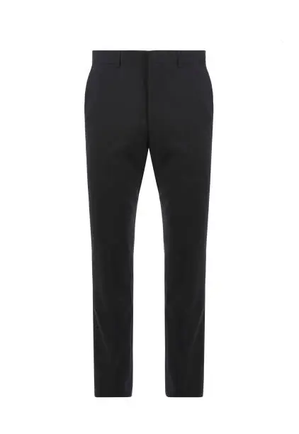 Black men's classic trousers on isolated background. Business trousers. Front view