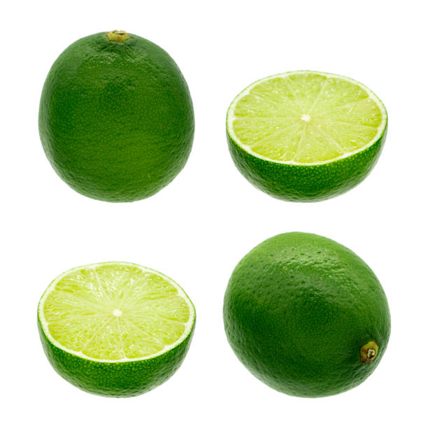 istock Fresh lime and slice, Isolated on white background 1301139298