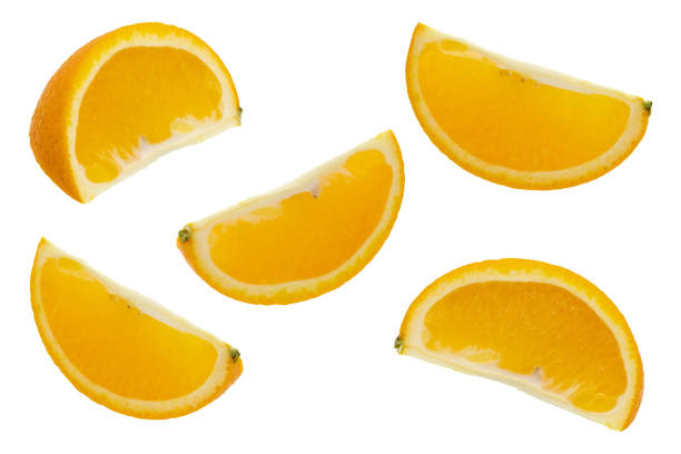 istock Set of orange fruit. Whole, half and sliced orange isolated on white background. 1301139926