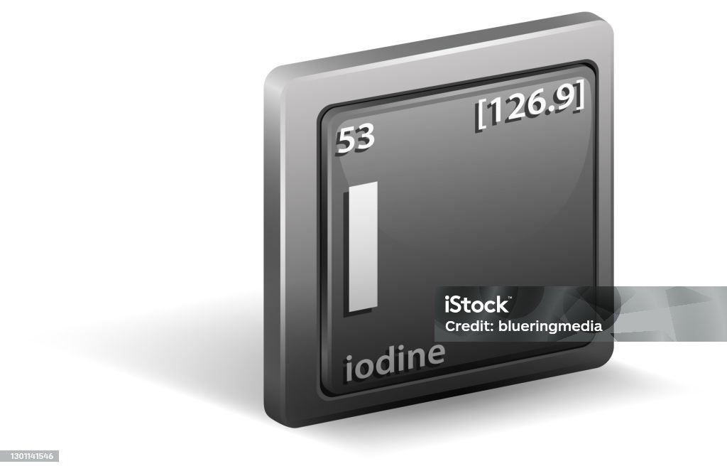 Elemento Chimico Di Iodio Simbolo Chimico Di Numero Atomico E Massa