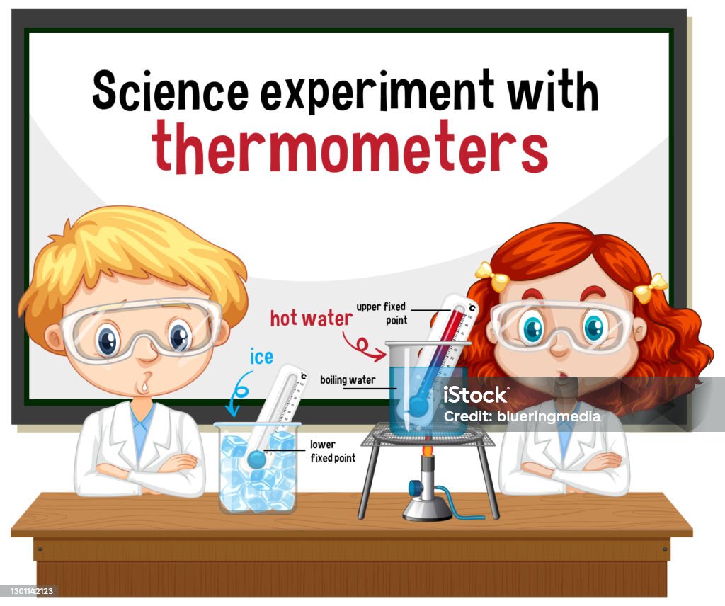 Picture Explaining Science Scientist Explaining Science Experiment With Thermometers Stock ...