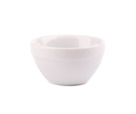 Sauce bowl isolated on white background. Empty ceramic bowl