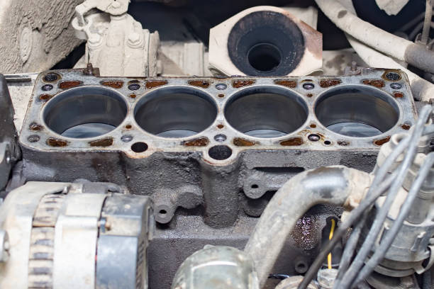 istock Disassembled internal combustion engine on a car during repair. 1301144750