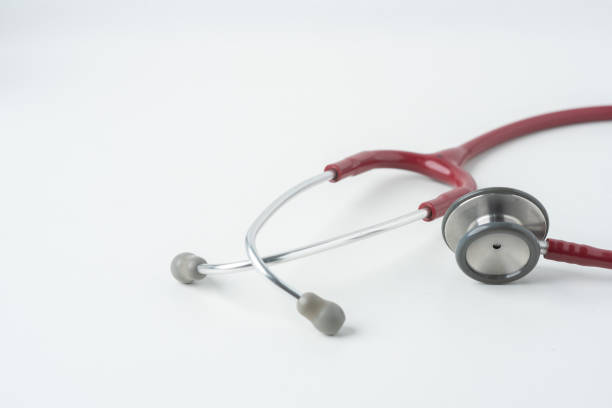 istock Gray Stethoscope isolated on white background. 1301147815