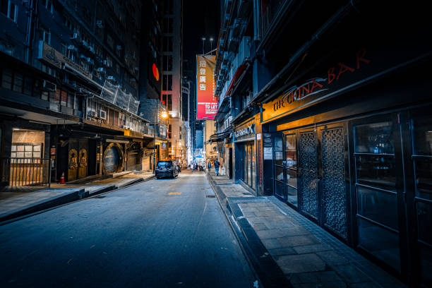 Streets empty in Central, Hong Kong