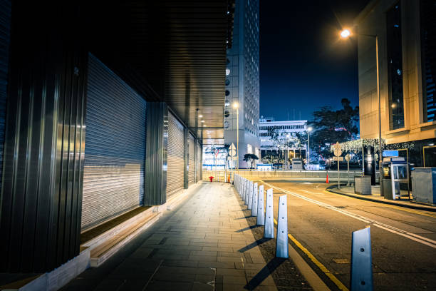 istock Streets empty in Central, Hong Kong 1301148610
