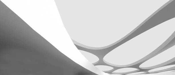 istock Abstract futuristic Background and Geometric shape technology Curves for Digital Modern Concept on Black and Grey.banner,digital art,Copy Space- 3d rendering 1301153213