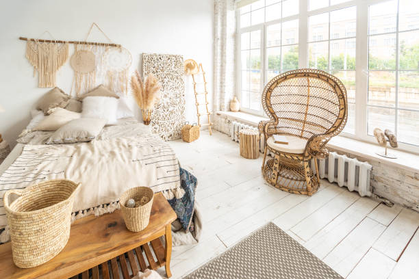istock Large spacious room with a trendy loft design of sitting area 1301154077