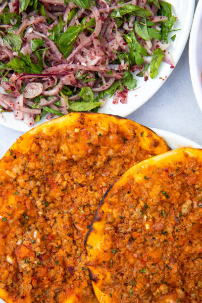 istock Delicious Turkish Pizza Lahmacun. 1301159408
