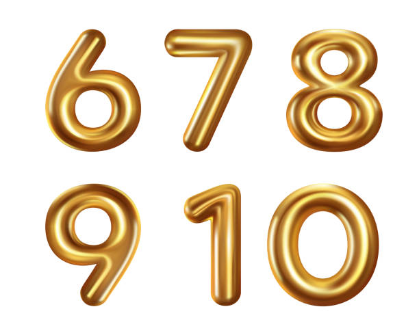istock 3D Golden Number Balloons 6 to 10 1301159459