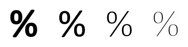 Vector illustration of Percentage icons set isolated on white background. Vector illustration