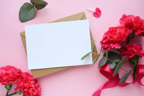 istock bouquet of flowers, envelope and place for text 1301161651
