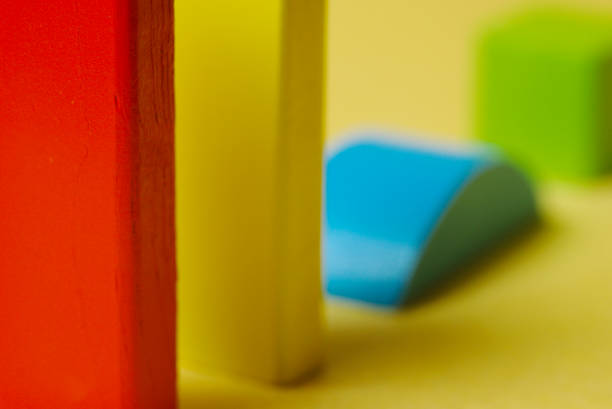 istock abstract colors. colored shapes on a yellow background. 1301165693