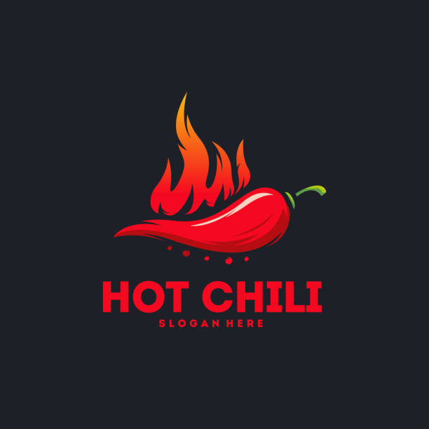 ilustraciones, imágenes clip art, dibujos animados e iconos de stock de el logotipo de hot chili diseña el vector conceptual, el símbolo del logotipo de fire chili, el icono del símbolo de la comida spice - guindilla