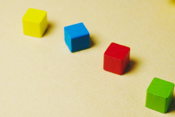 istock abstract colors. colored shapes on a yellow background. 1301165808