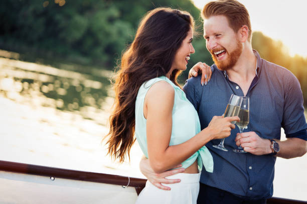 istock Happy smiling couple in love dancing and flirting 1301165949