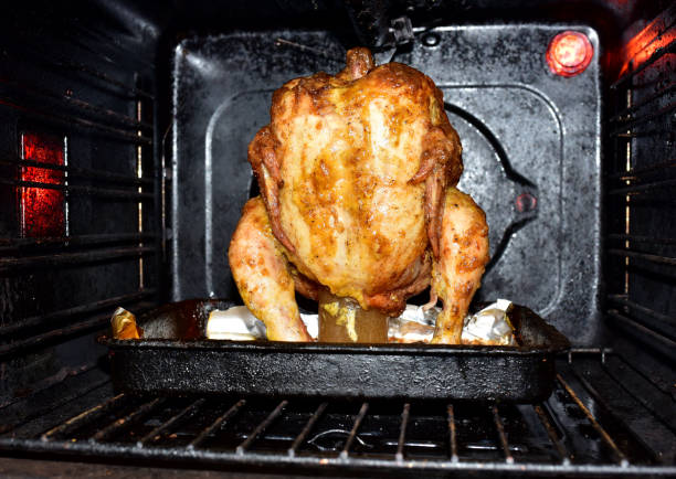 istock Roast chicken in the oven 1301170095