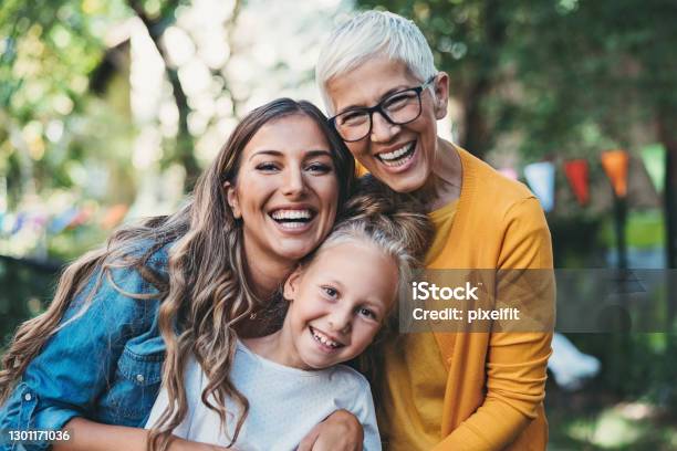 Three Generations Of Femininity Stock Photo - Download Image Now - Family, Mother's Day, Multi-Generation Family