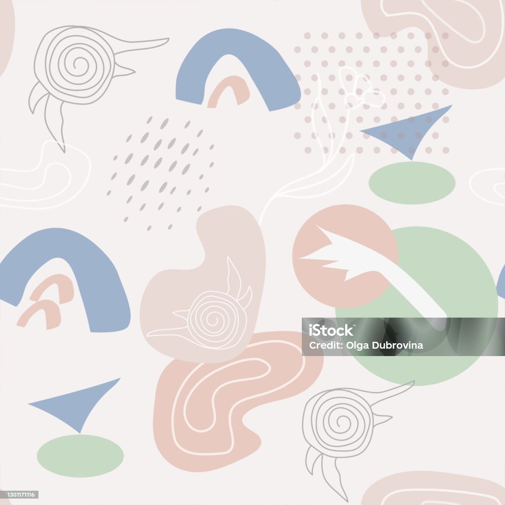 Linear Pastel Color Vector Abstract Seamless Pattern In Pastel Colors Modern Art In A ...