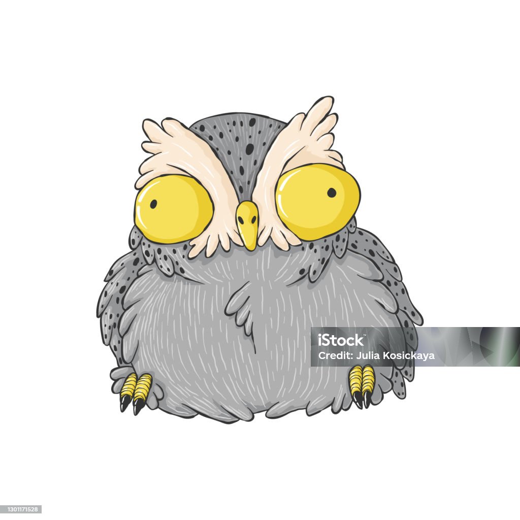 Con Cú Điên Dễ Thương Phim Hoạt Hình Vẽ Tay Clip Art Cú Đêm Ngạc ...