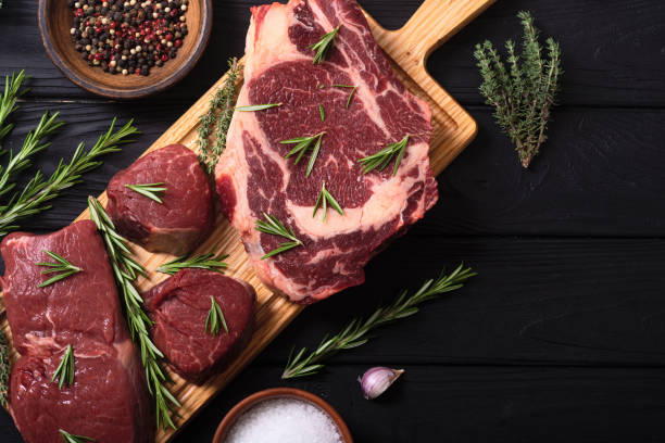 istock Set of raw beef steak 1301173642