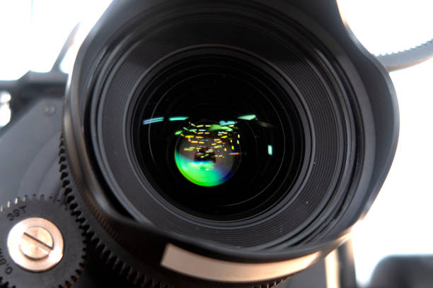 istock close up of video camera in TV studio 1301178572