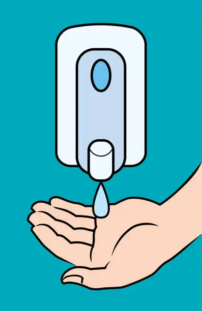 Vector illustration of Hand Sanitary Clip Art