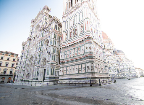 beautiful view of the florence cathedral in the morning