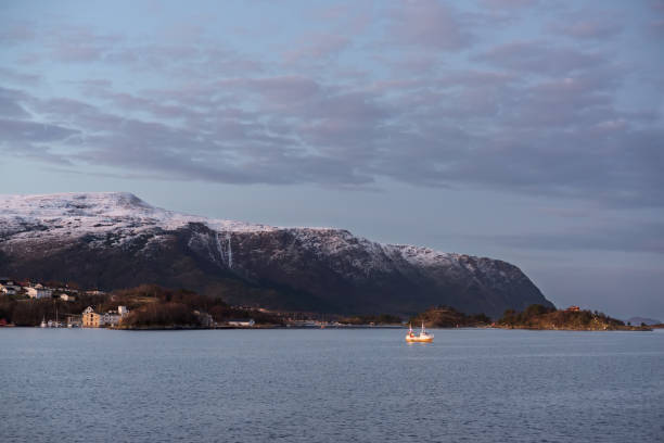 istock Marina with ships off the coast of Norway 1301182136