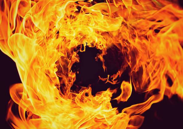 istock 3D illustration of a flame spiraling in a scientific concept 1301186056