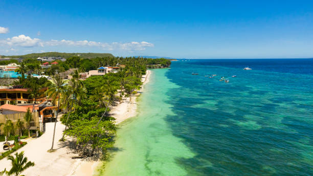 istock Sandy beach and tropical sea. Panglao island, Philippines 1301188044