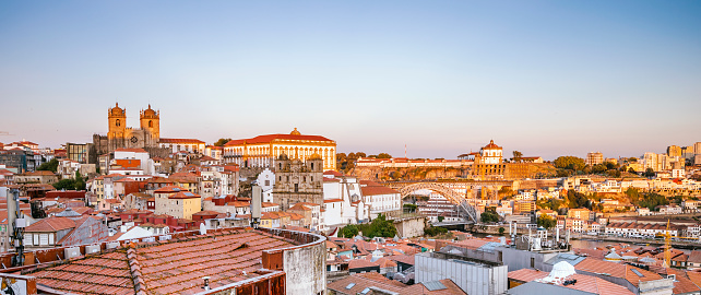 Cityscape of beautiful Porto and Vila Nova de Gaia, north of Portugal