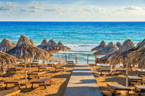 istock Sandy beach at Protaras Cyprus. Clear water ,summertime, great weather 1301191038